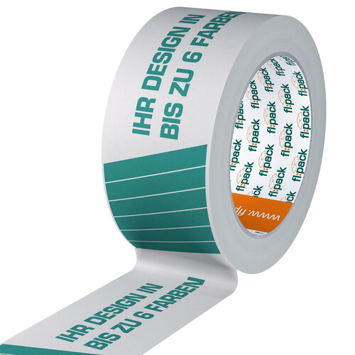 Recycling Klebeband Papier 50mm x 50m Hotmelt Weiss 1 farbig bedruckt nachhaltig